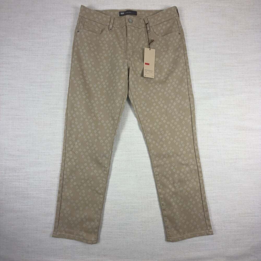 Levi's Mid Rise Ankle Skinny Jeans Tan Polka Dot Size 10